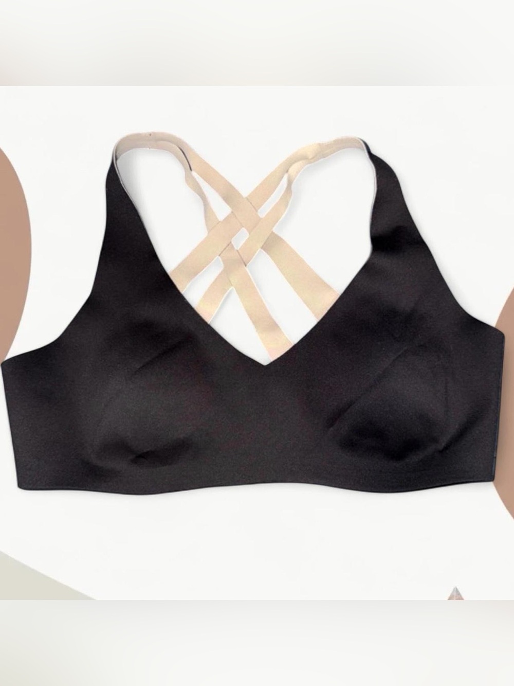 lululemon athletica Black Bralette with Nude Crisscross Straps